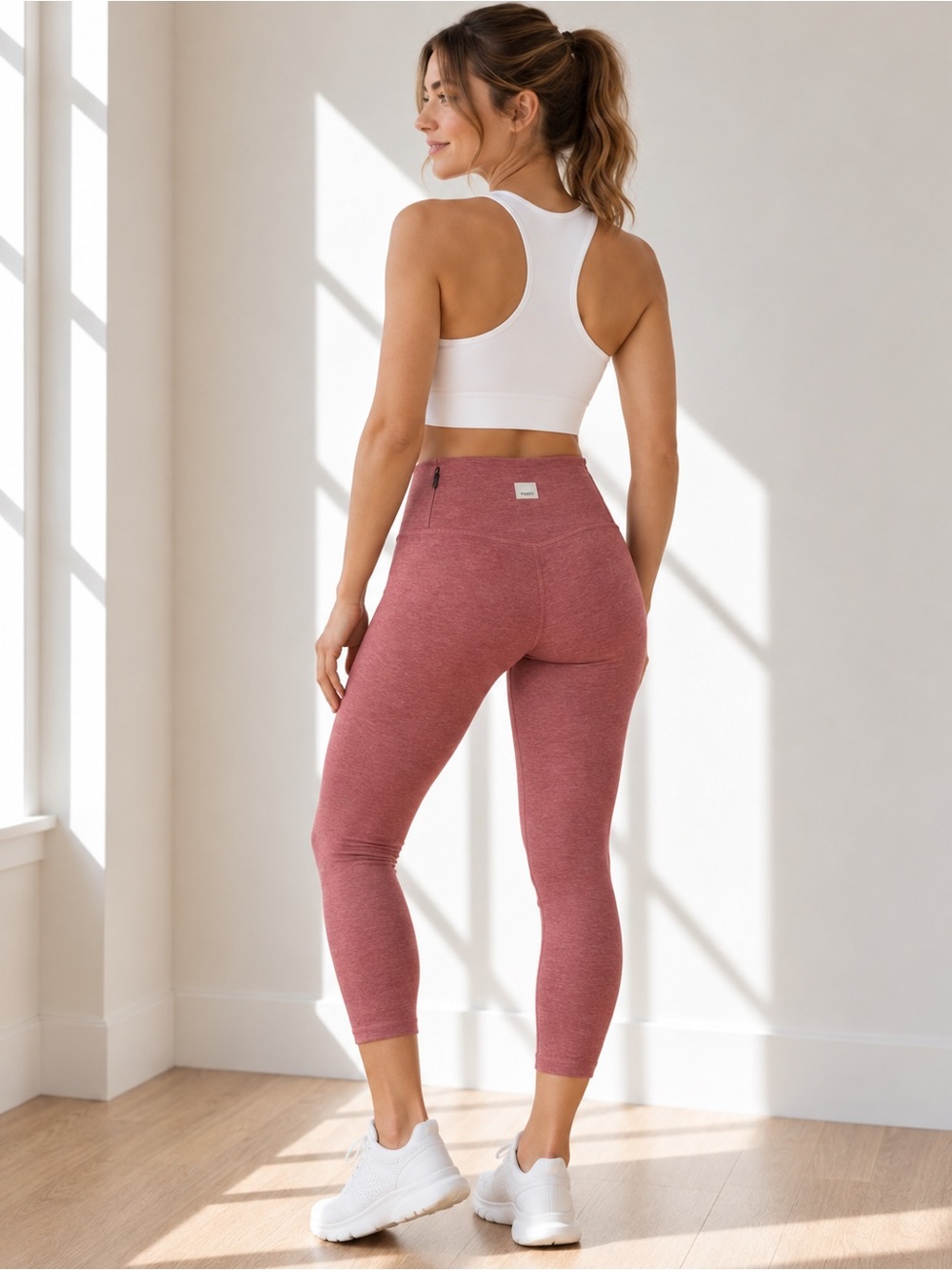 Vuori Clean Elevation High Rise Leggings Heathered Desert Rose Activewear